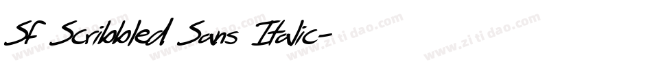 SF Scribbled Sans Italic字体转换
